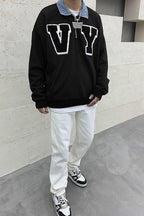 CZ Embroidered Sherpa VY Sweater