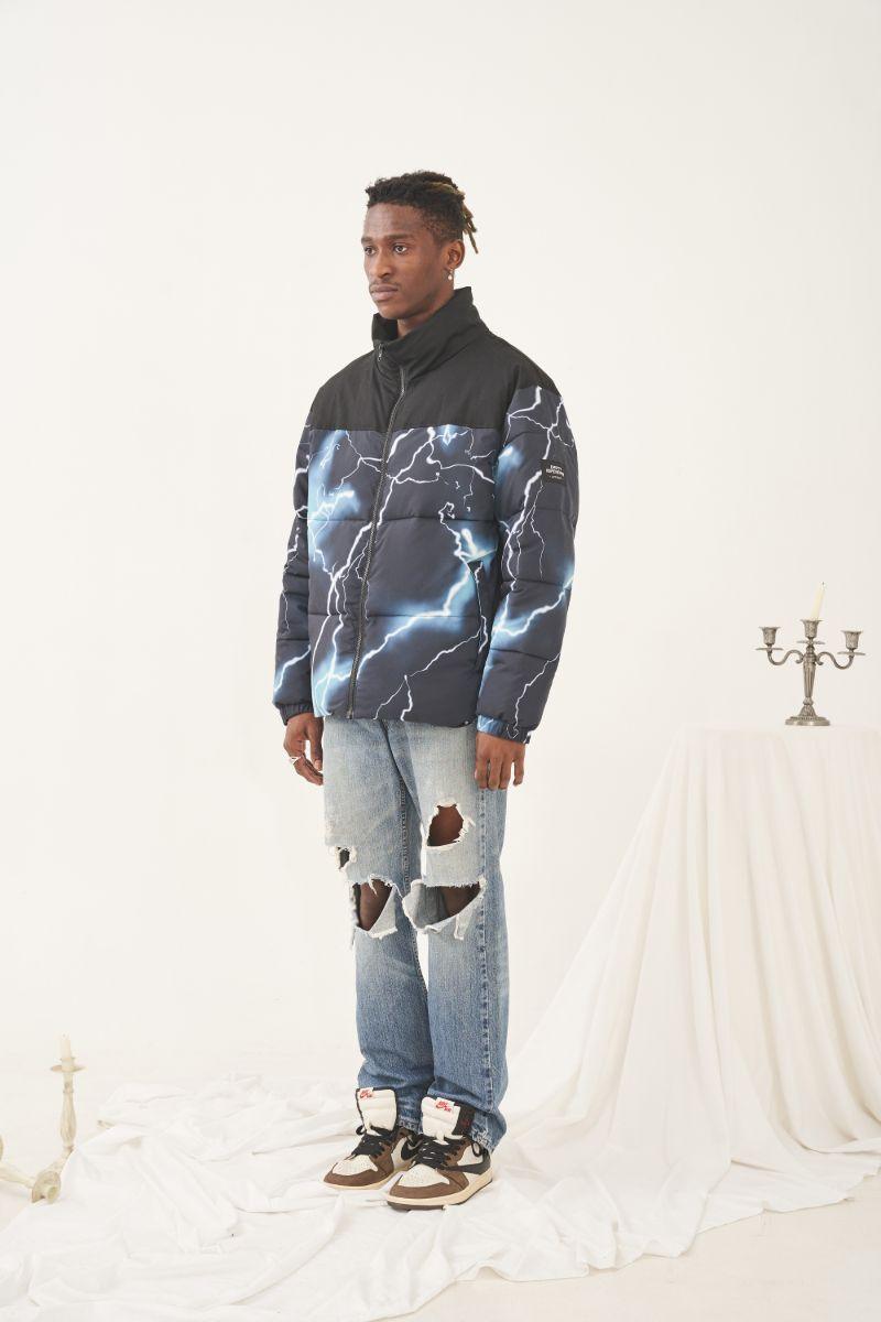 Empty Reference Lightnings Printed Down Jacket