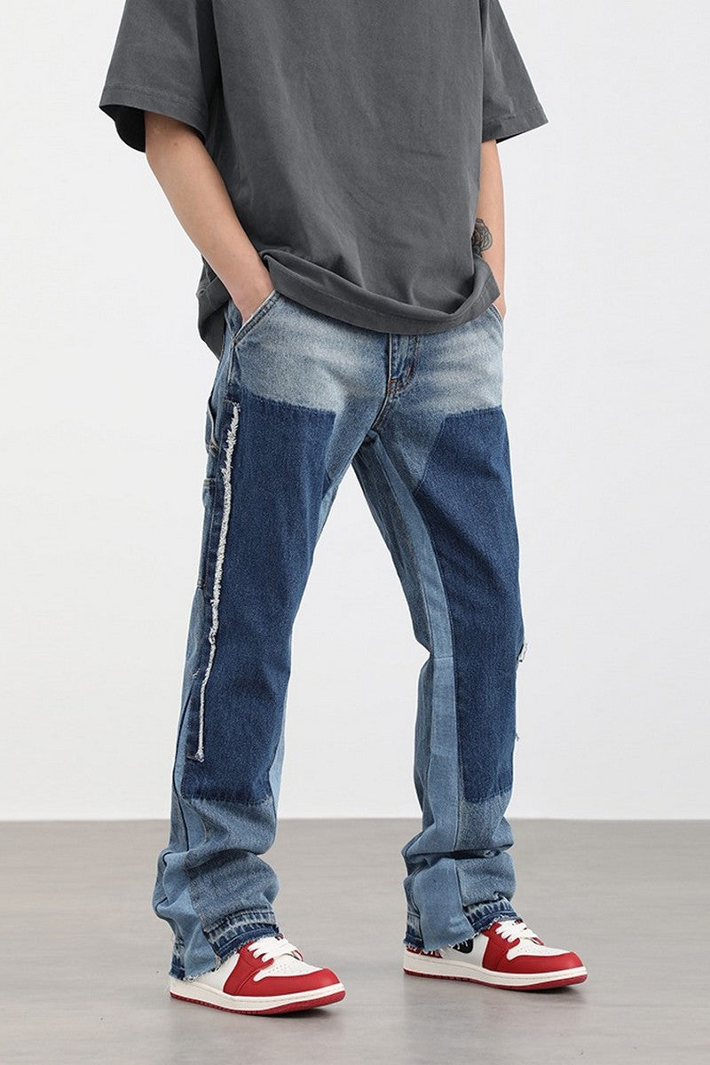 Vintage Stitched Flared Jeans