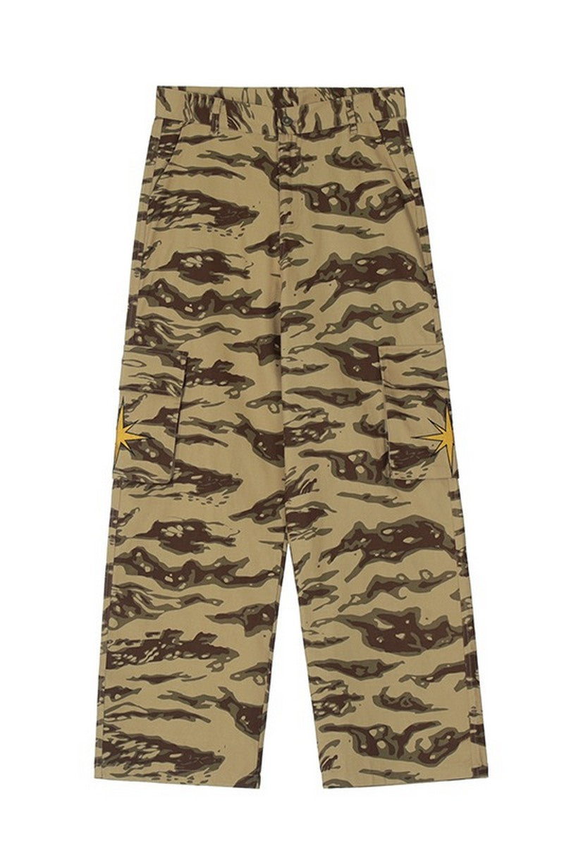 Tiger Camo Embroidered Cargo Pants
