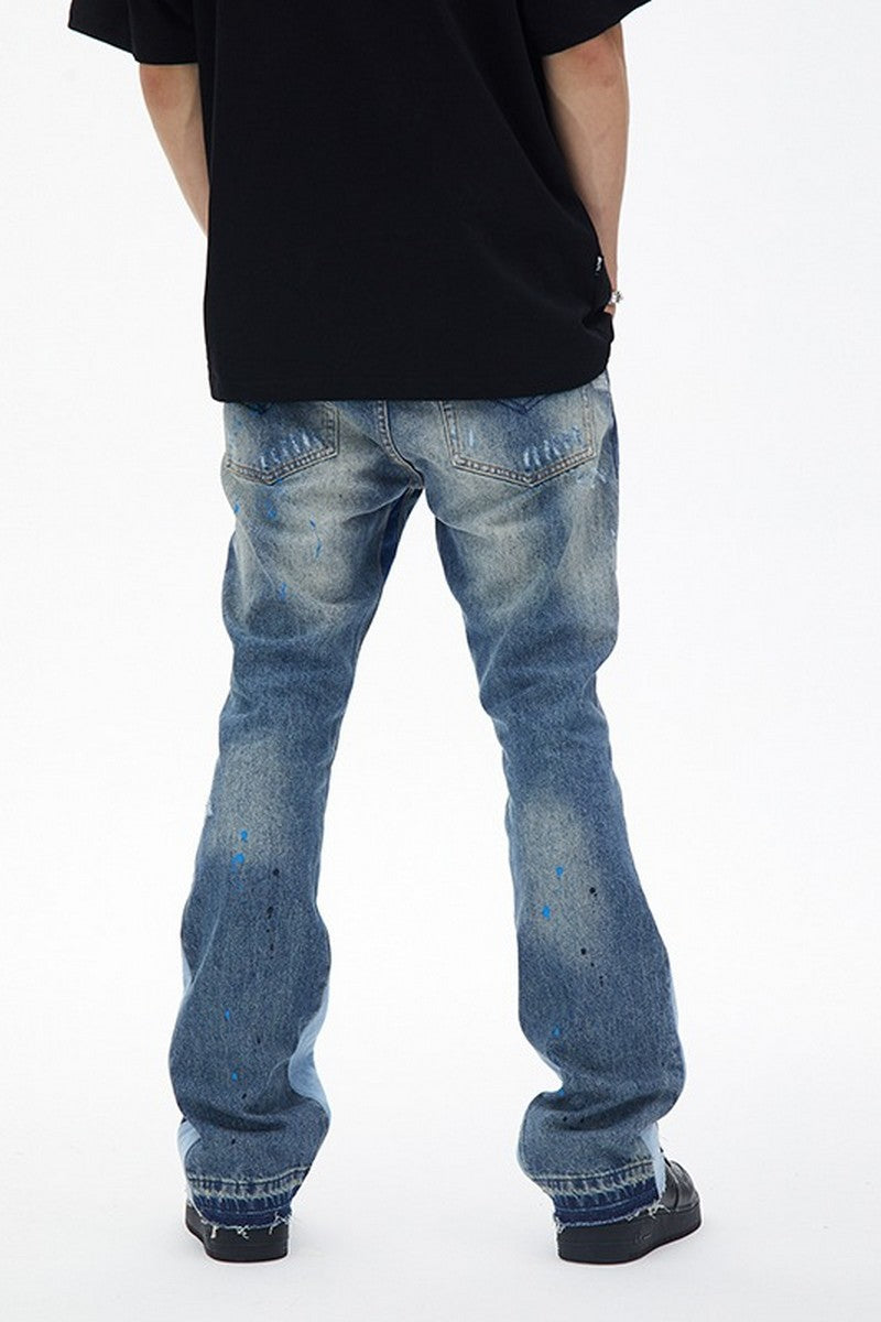 CZ Stitched Flared Jeans