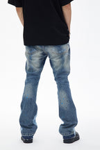 CZ Stitched Flared Jeans
