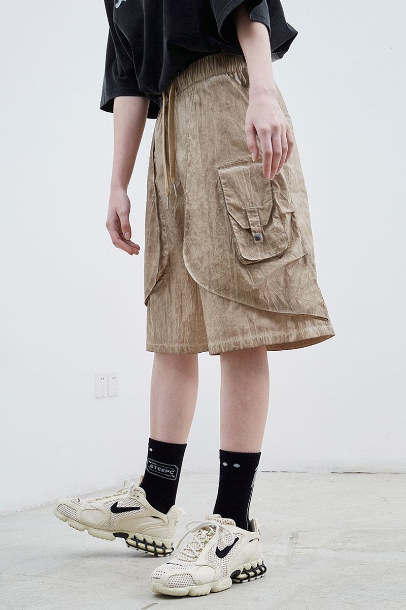 STEEPC Heavy-Washed Loose Shorts