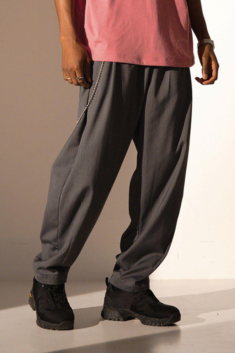 Empty Reference Gray Suit Straight Trousers