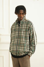 Empty Reference Plaid Woolen Retro Jacket