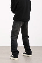 Multi-Pocket Loose Straight Jeans