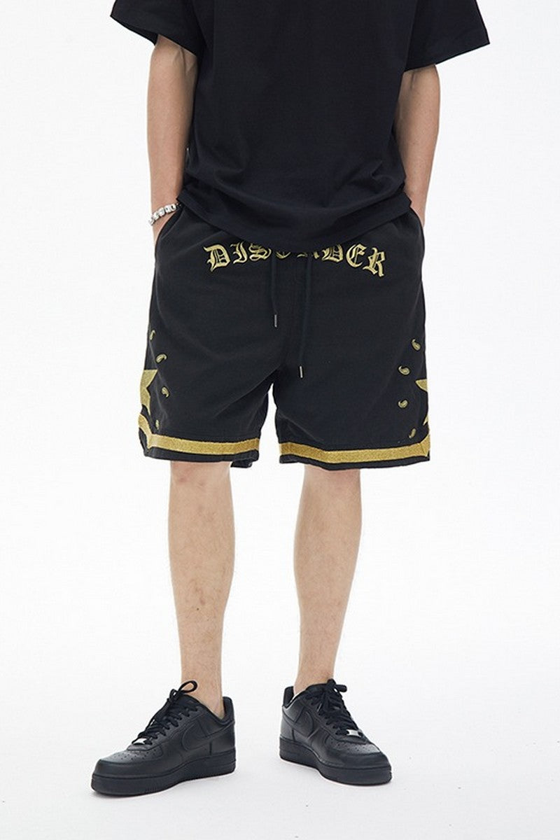 CZ Disorder Embroidered Shorts
