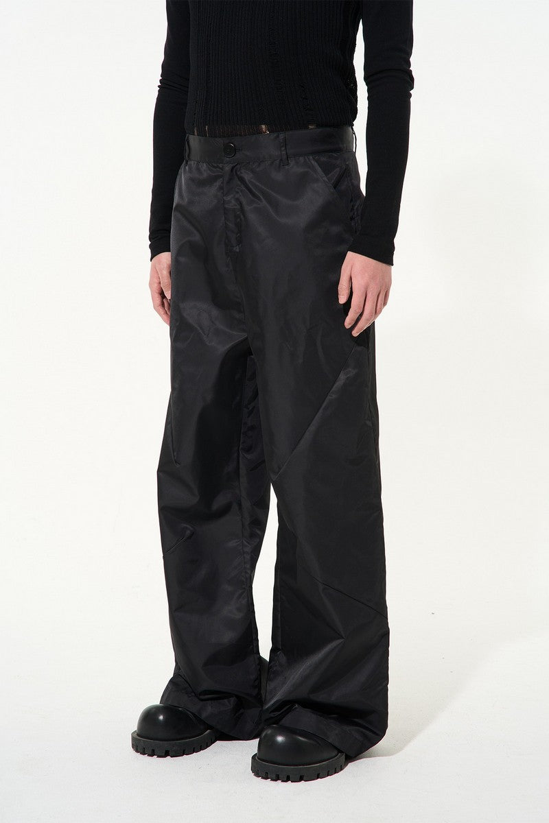 Nylon Straight Trousers