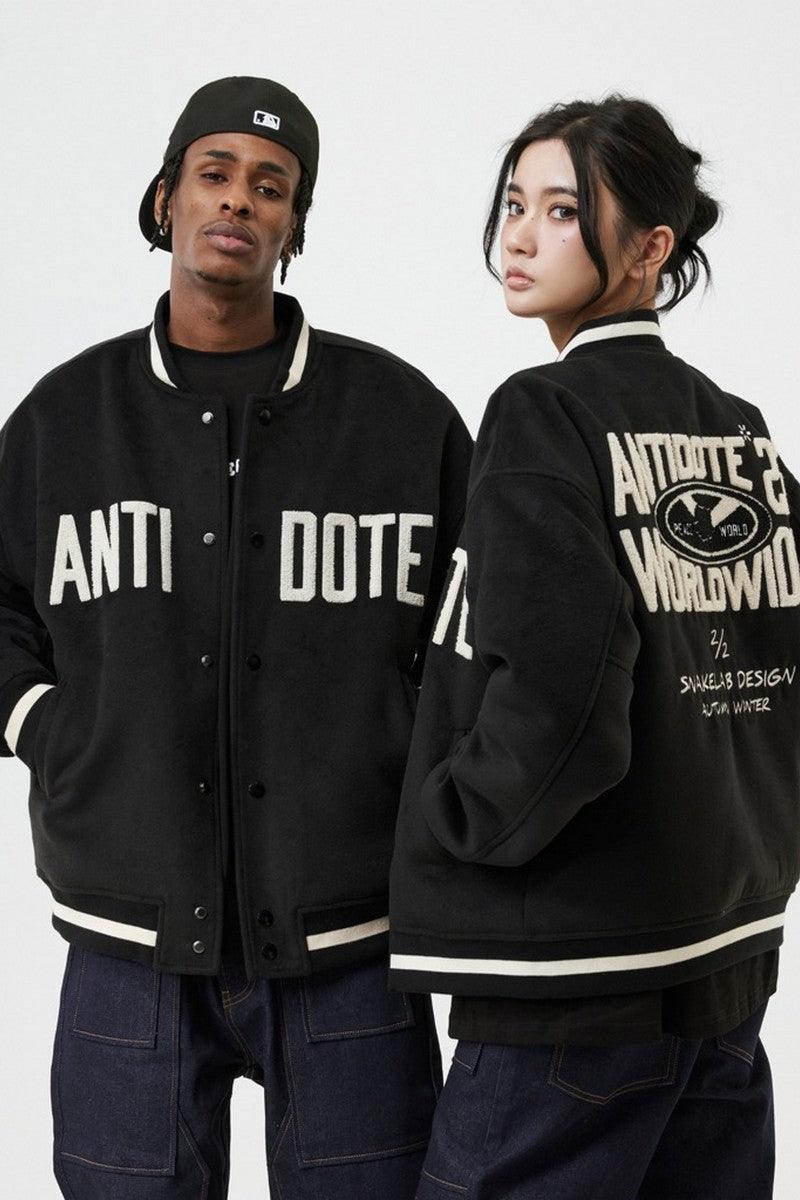 ANT Logo Woolen Embroidered Varsity Jacket