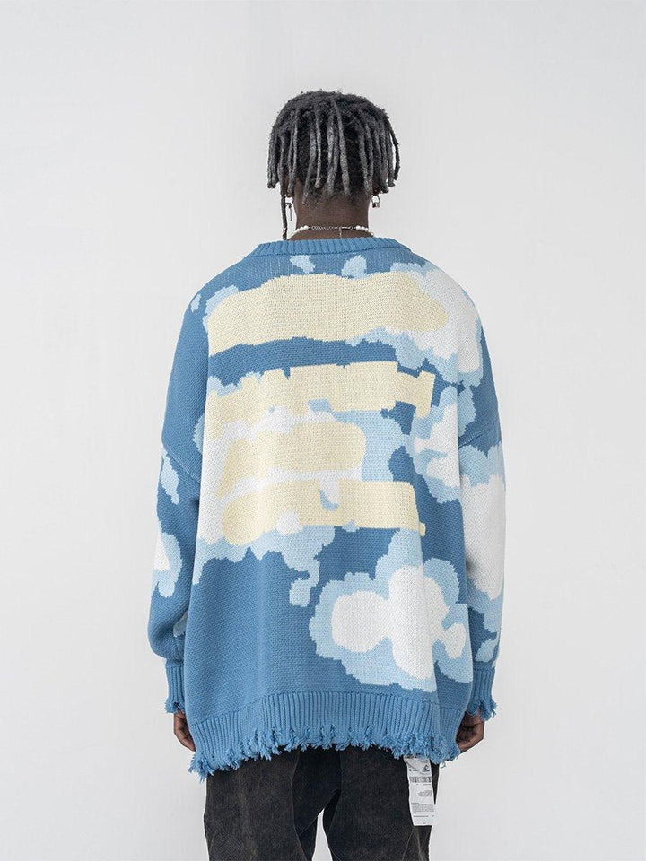 Blue Sky Ripped Sweater