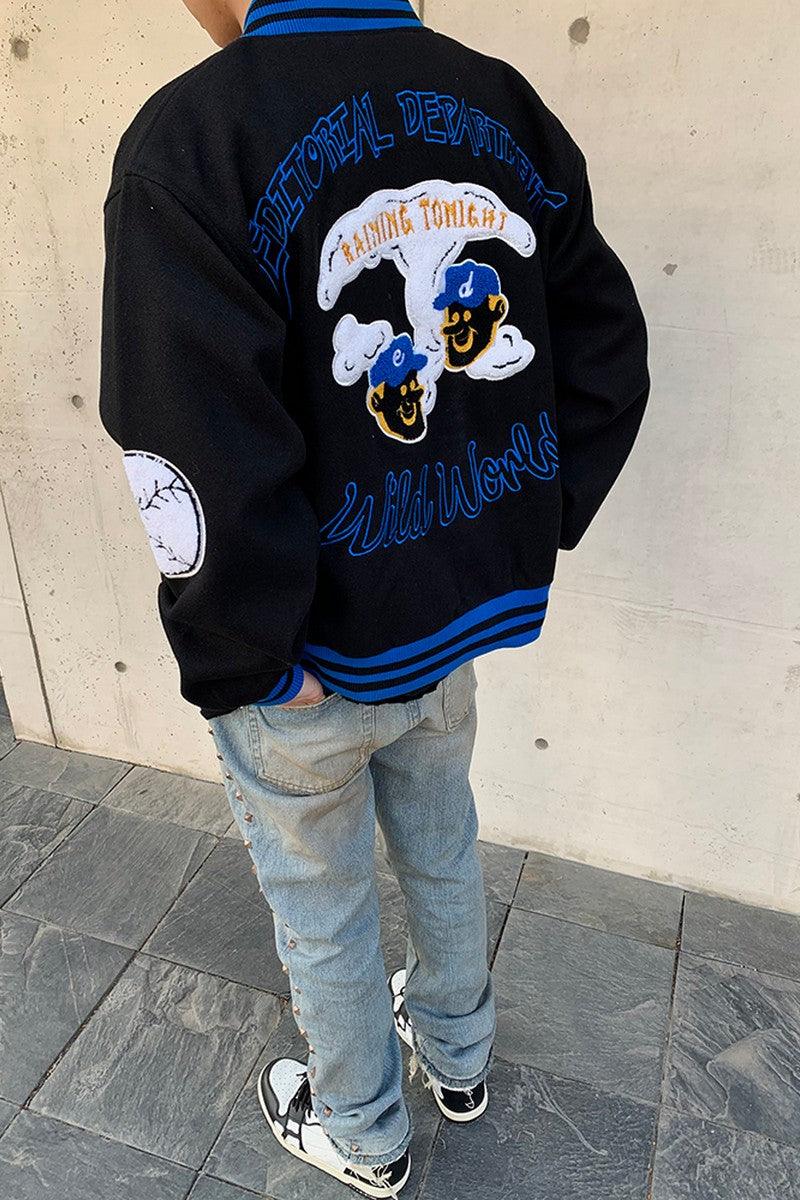 CZ ED Embroidered Woolen Varsity Jacket