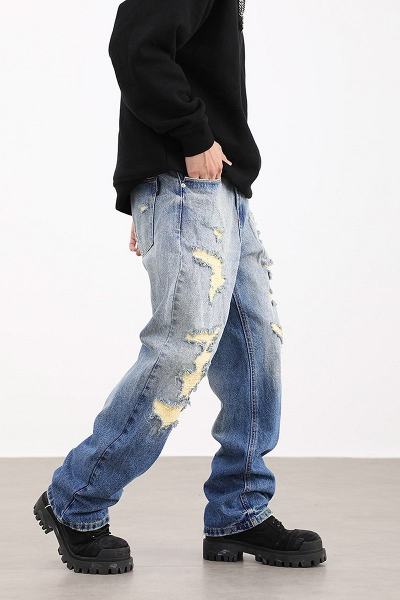 Retro Washed Distressed Jeans