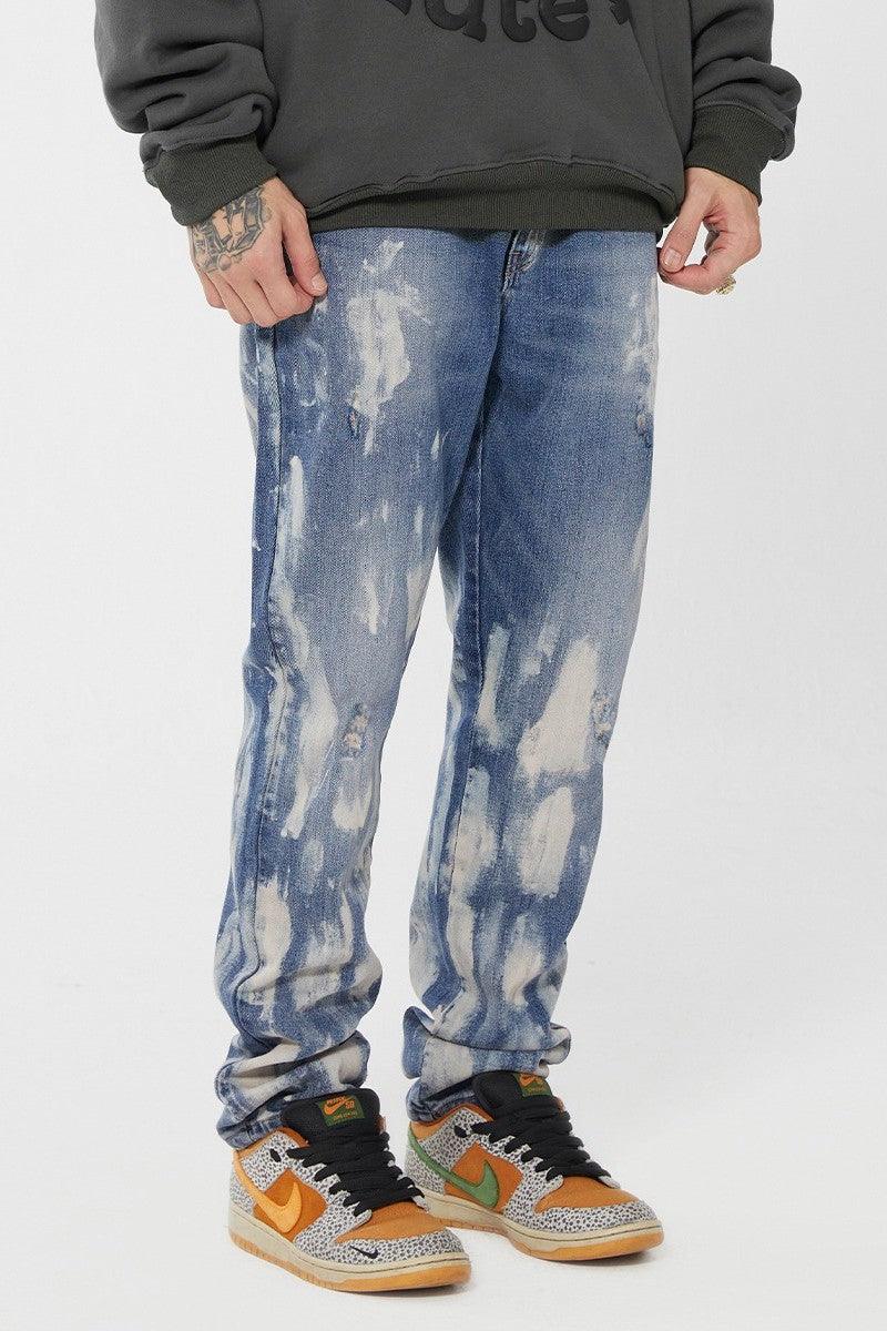 Retro Ink Washed Distressed Jeans