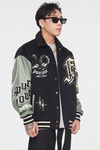 F2CE Handcuffs Woolen Varsity Jacket