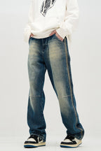 Washed Straight Retro Jeans