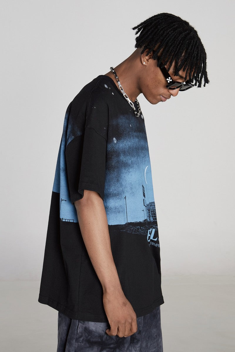 STEEPC Gas Station Night Print Tee