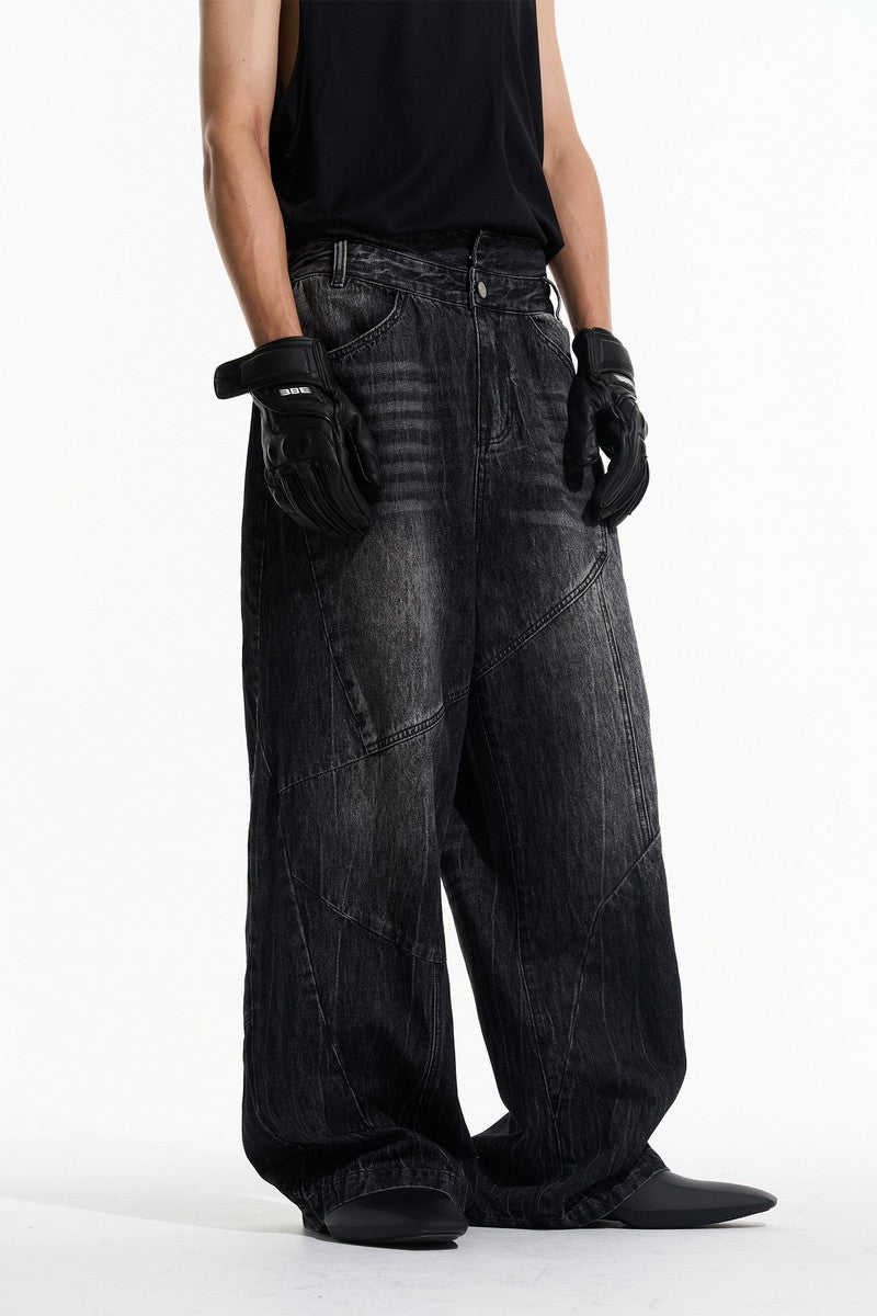 Oversized Washed Jeans