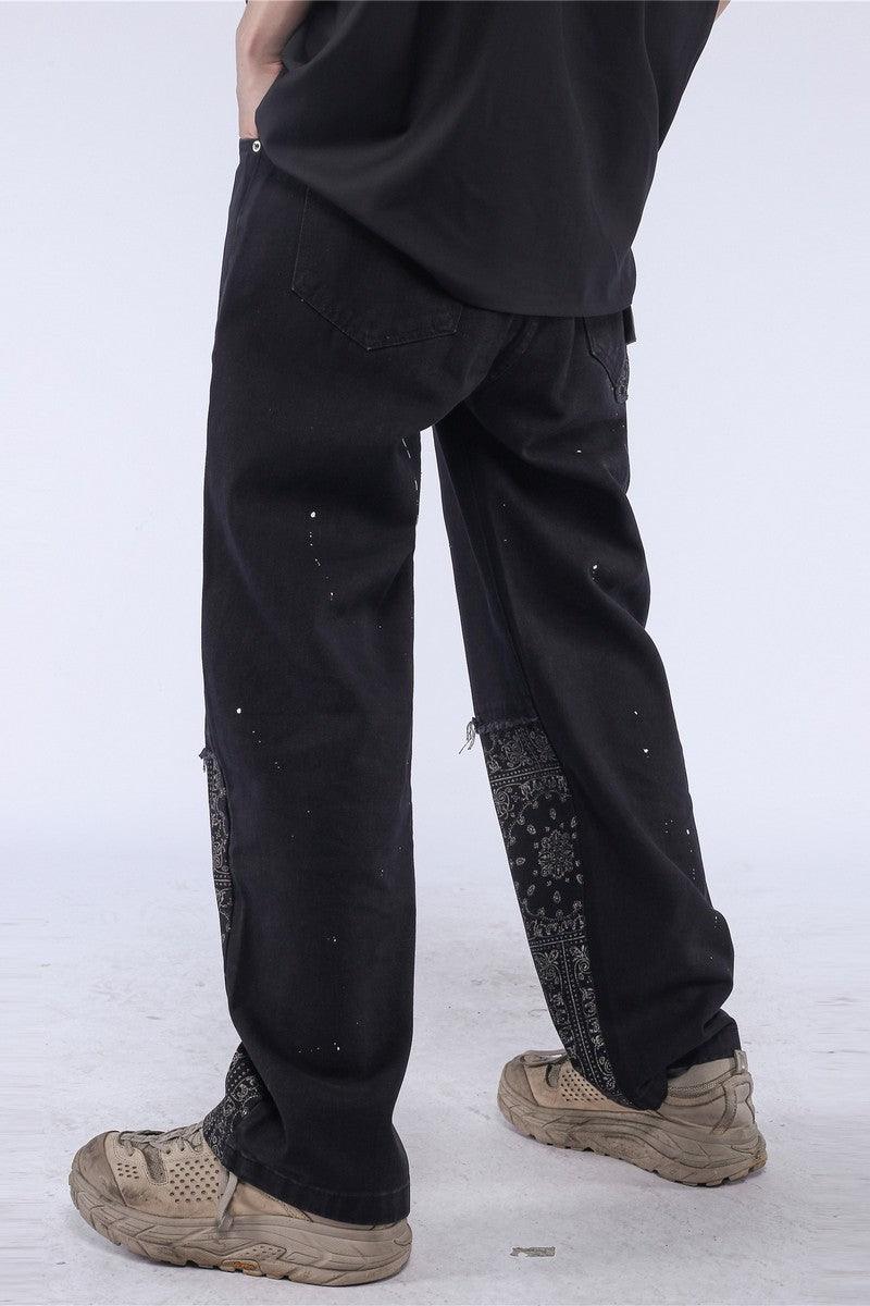 CZ Paisley Print Inked Jeans