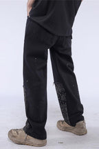 CZ Paisley Print Inked Jeans