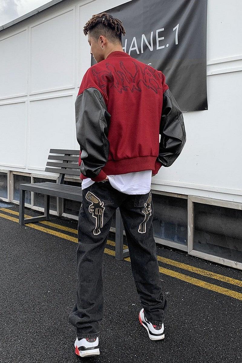 CZ Embroidered Retro Varsity Jacket