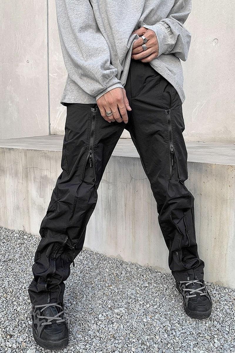 CZ Zipper Flared Pants