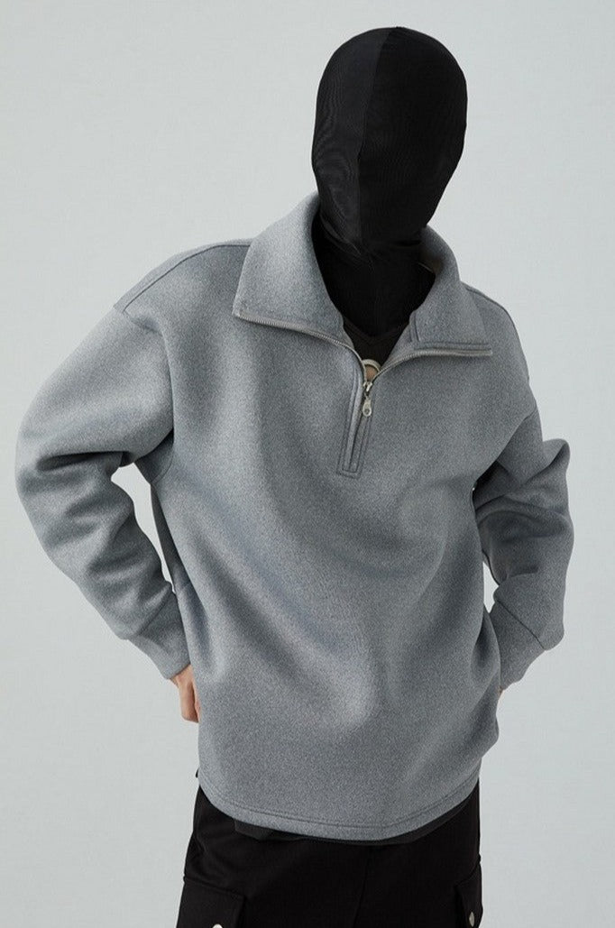 High-Neck Zip Sweater