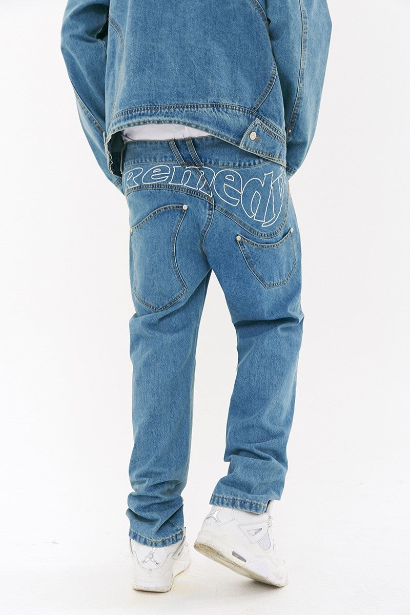 RMY Logo Irregular Jeans