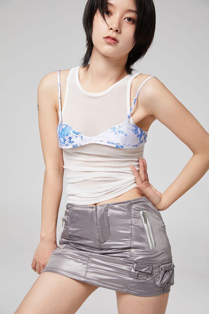 CZ Short Gray Skirt