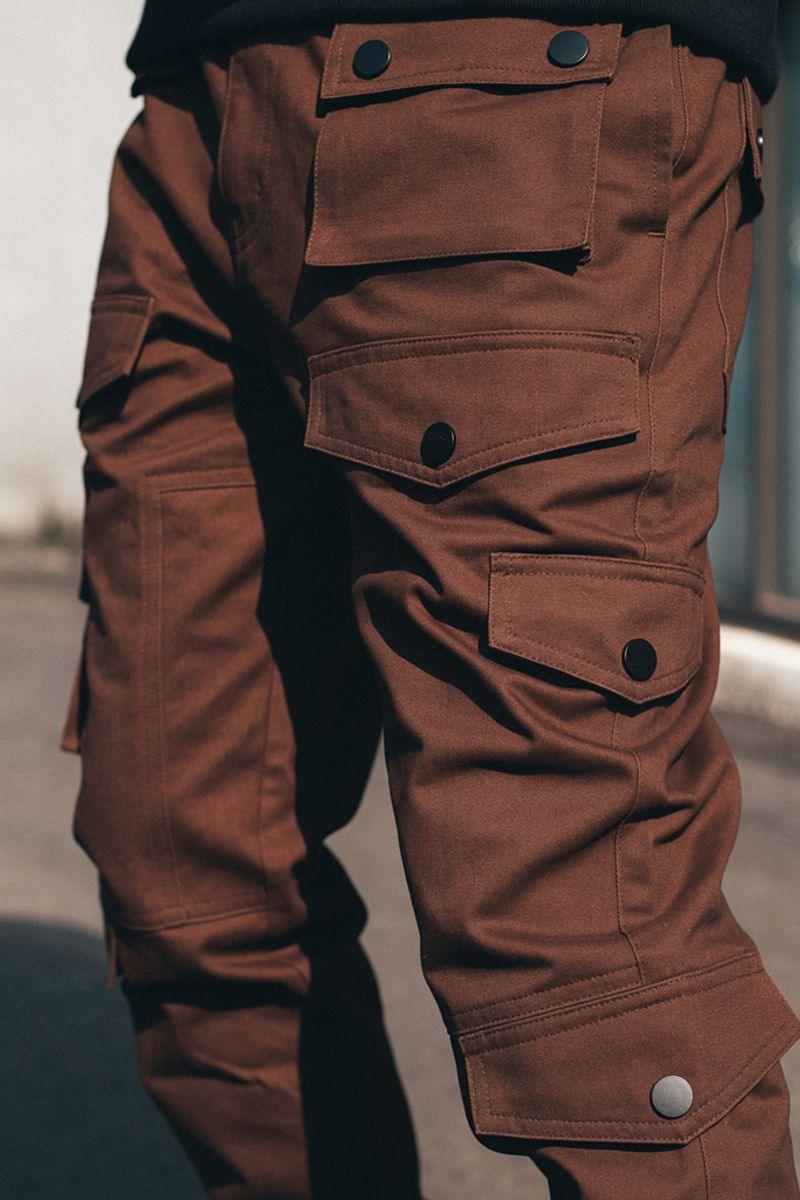 Antidote Brown Multi Pocket Adjustable Trousers