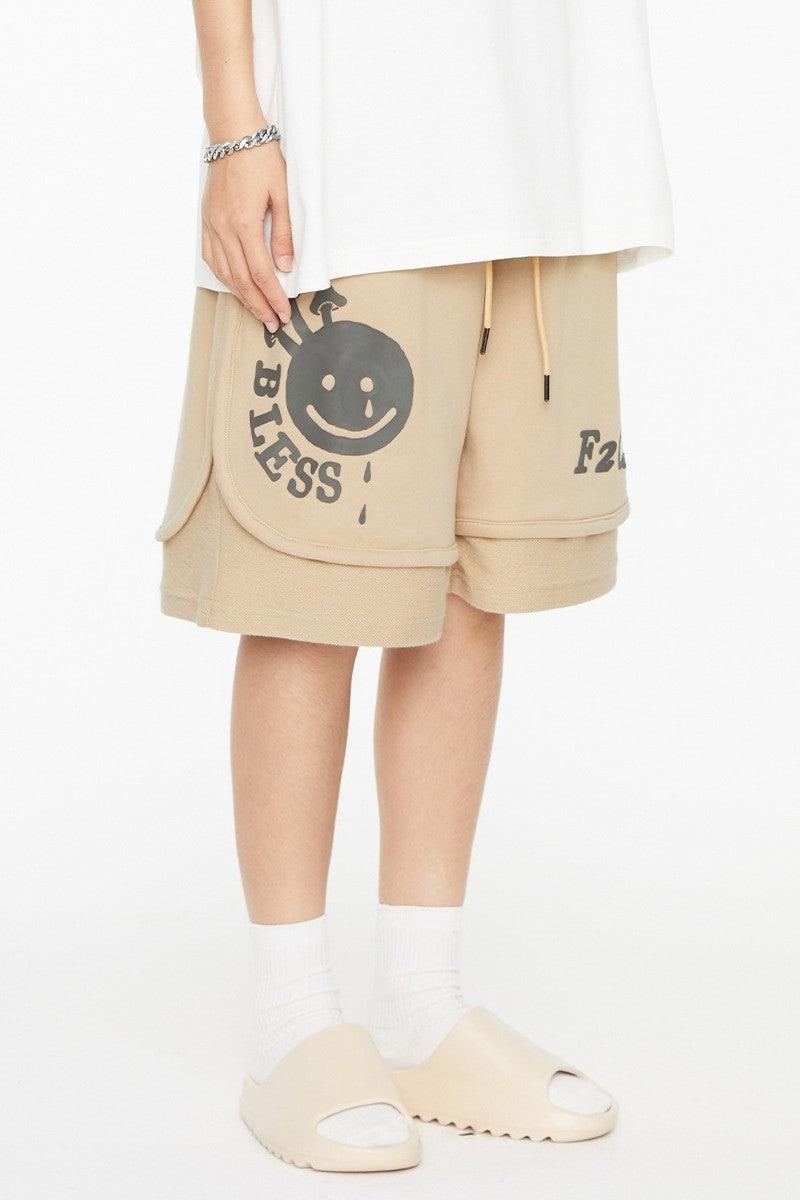 F2CE Smiley Print Logo Shorts