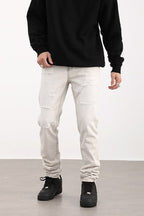 CZ Retro Distressed White Jeans