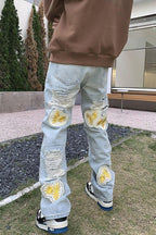 CZ Sunflowers Vintage Distressed Jeans