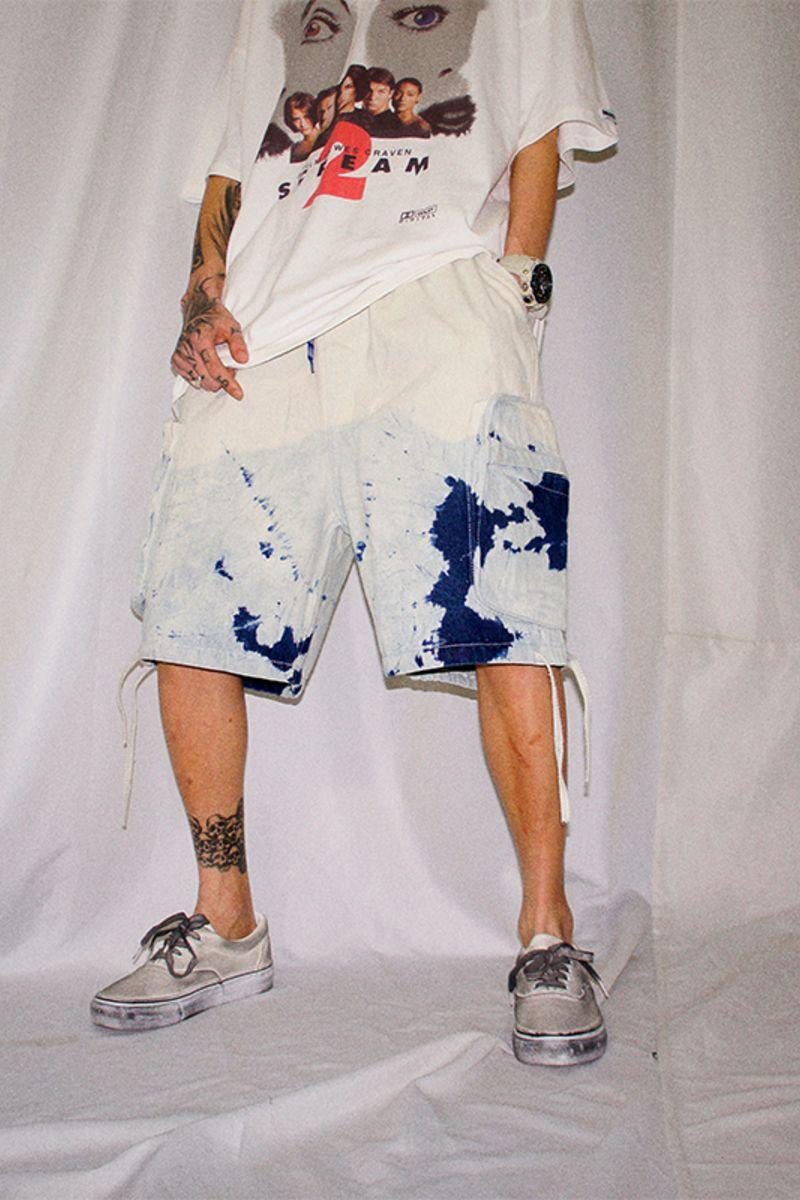 CZ Tie Dyed Splash Ink Jeans Shorts
