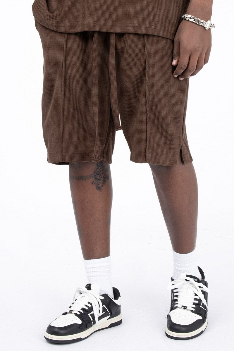 CZ Drawstrings Waffle Shorts