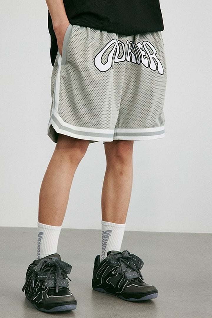 OO Embroidered Logo Mesh Shorts
