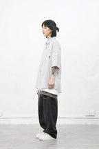 CZ Ripped Striped Button Up Shirt