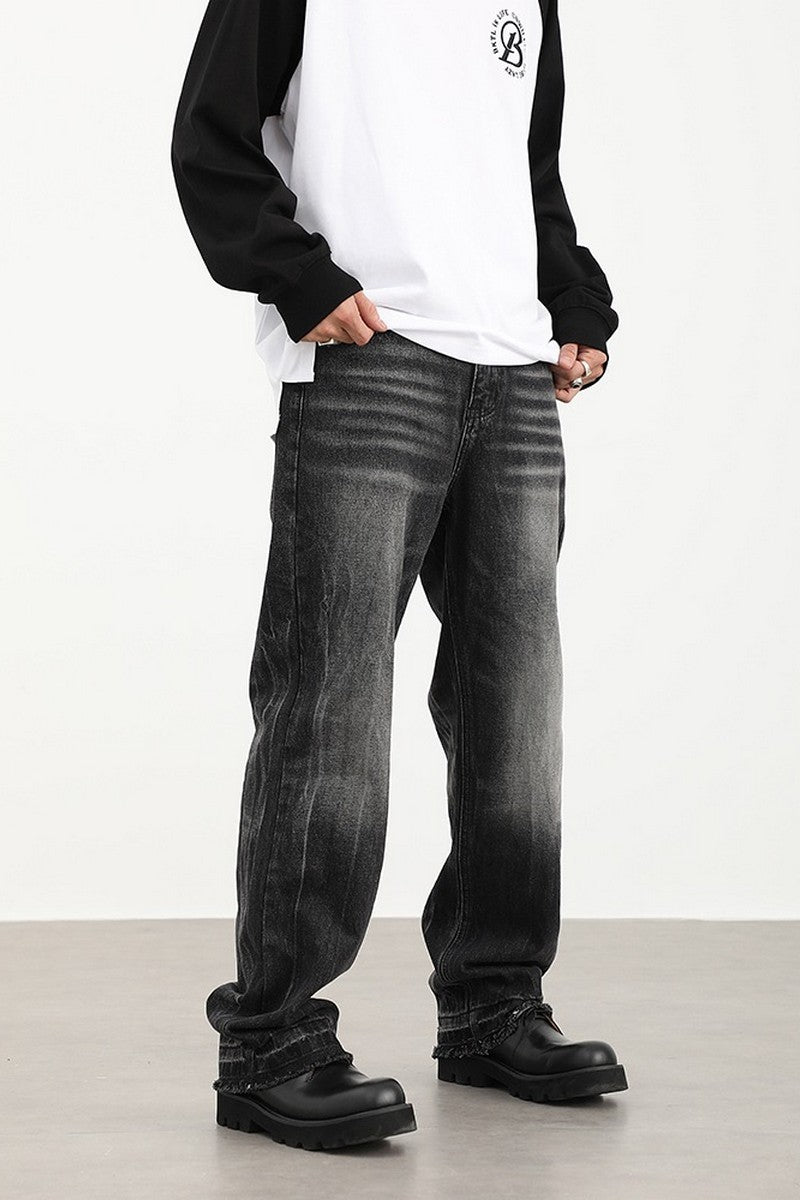 Loose Straight Washed Denim