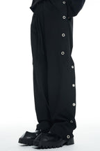 BNP Metal Rings Breasted Straight Pants - UK Only