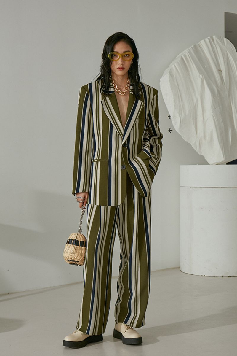 Mix7 Retro Striped Suit Jacket