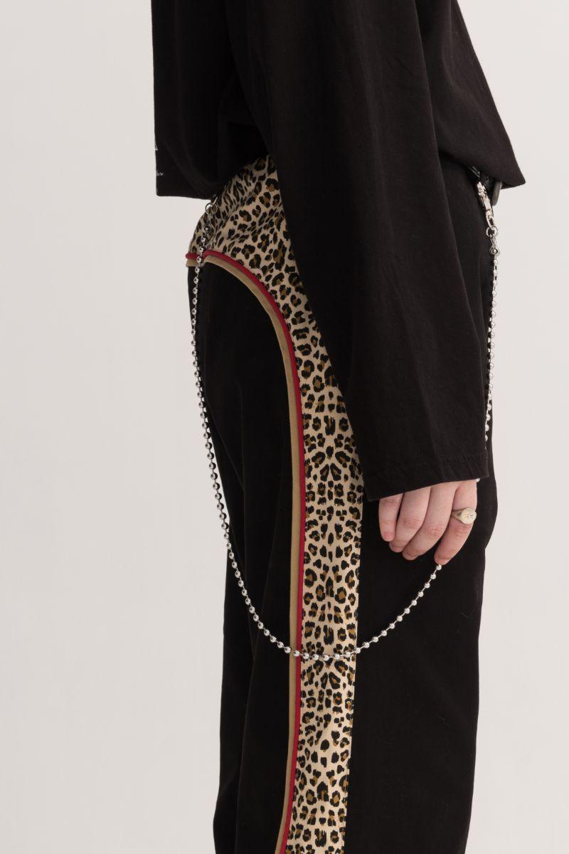 Empty Reference Leopard Pattern Straight Trousers