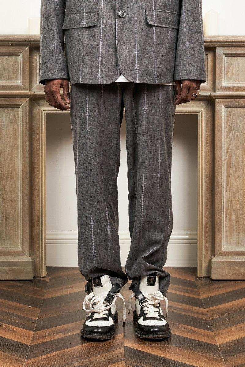 Empty Reference Thorn Print Straight Trousers