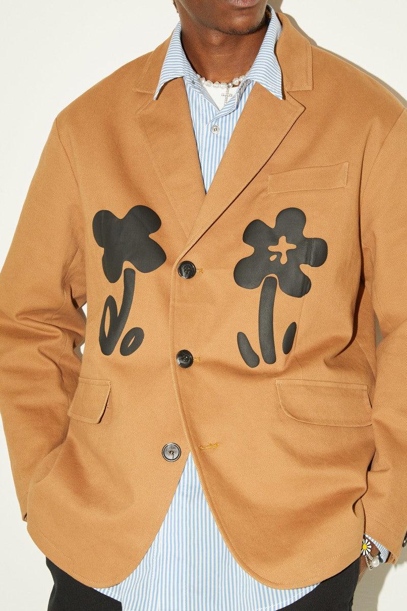 Empty Reference Floral Print Coffee Suit