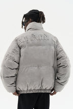 Embossed Gothic Logo Down Jacket