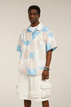 Empty Reference Checkered Sky Print Cuban Shirt