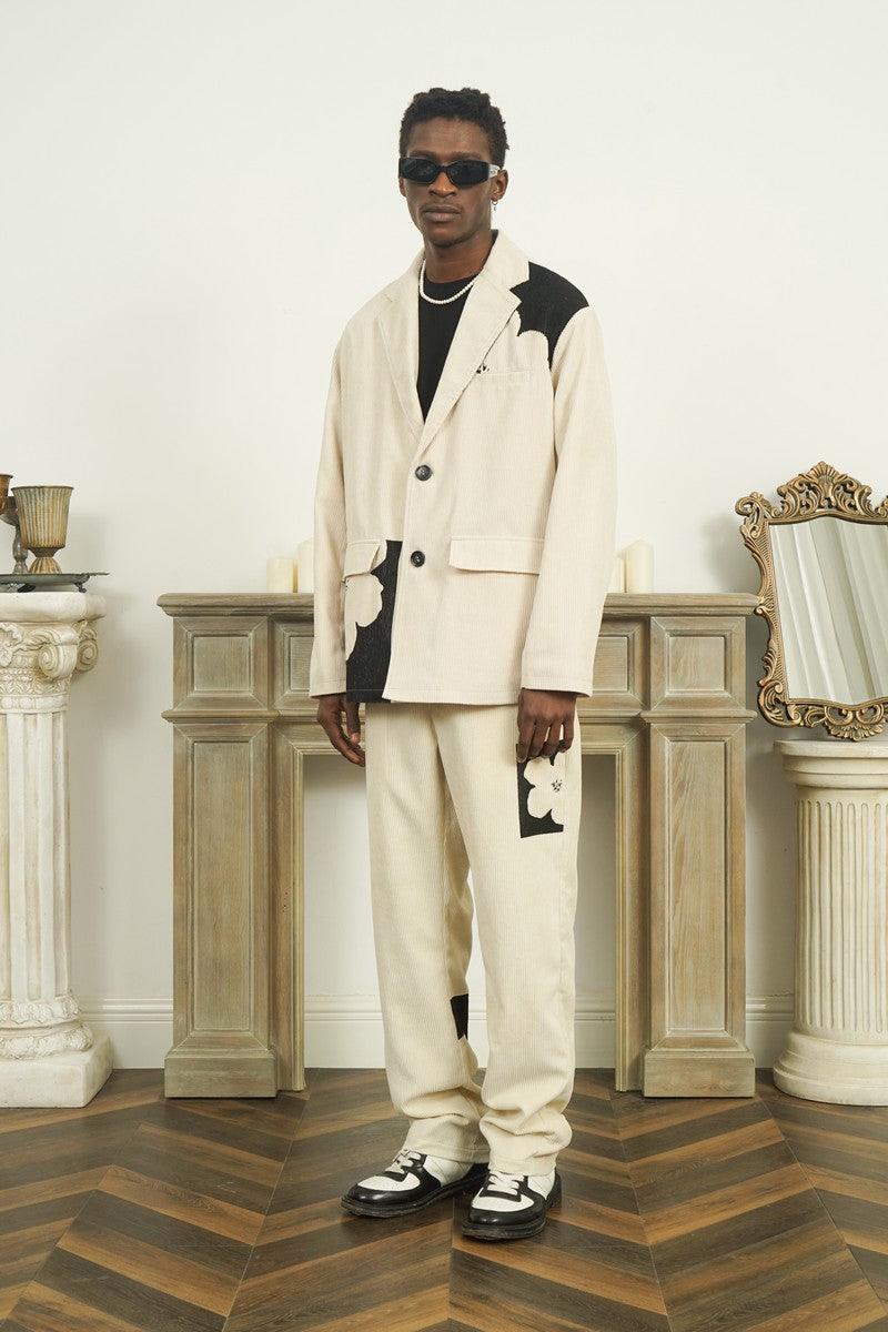 Empty Reference Flower Corduroy Suit Jacket