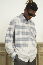Empty Reference Faded Checkered Long Sleeve Shirt