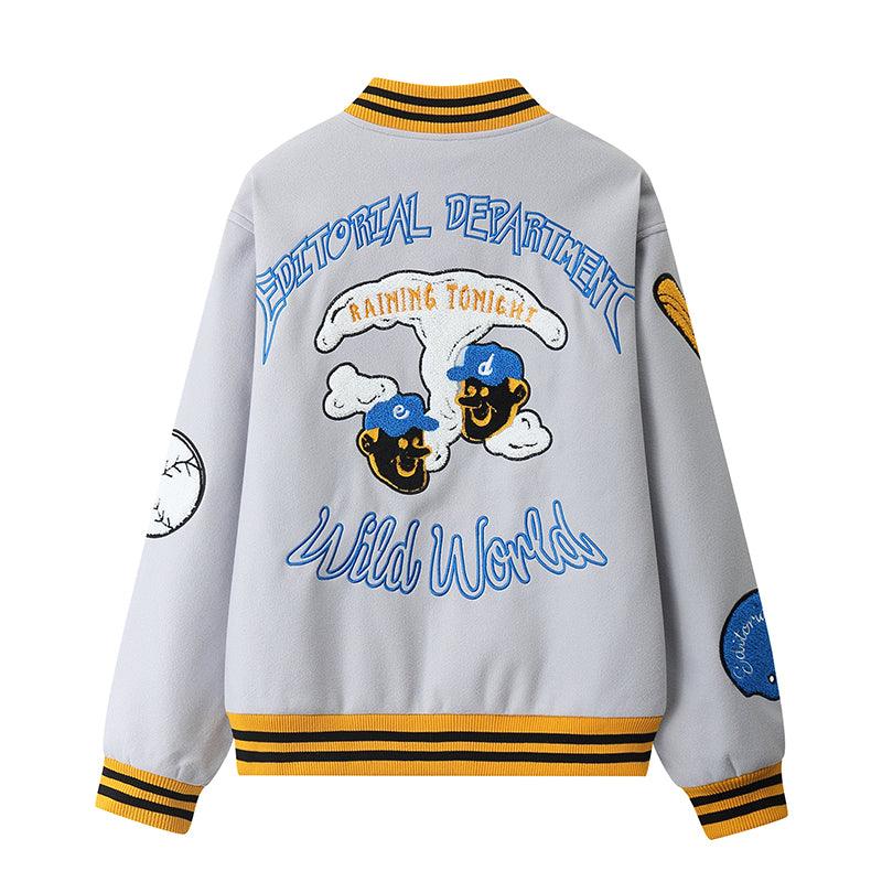 CZ ED Embroidered Woolen Varsity Jacket