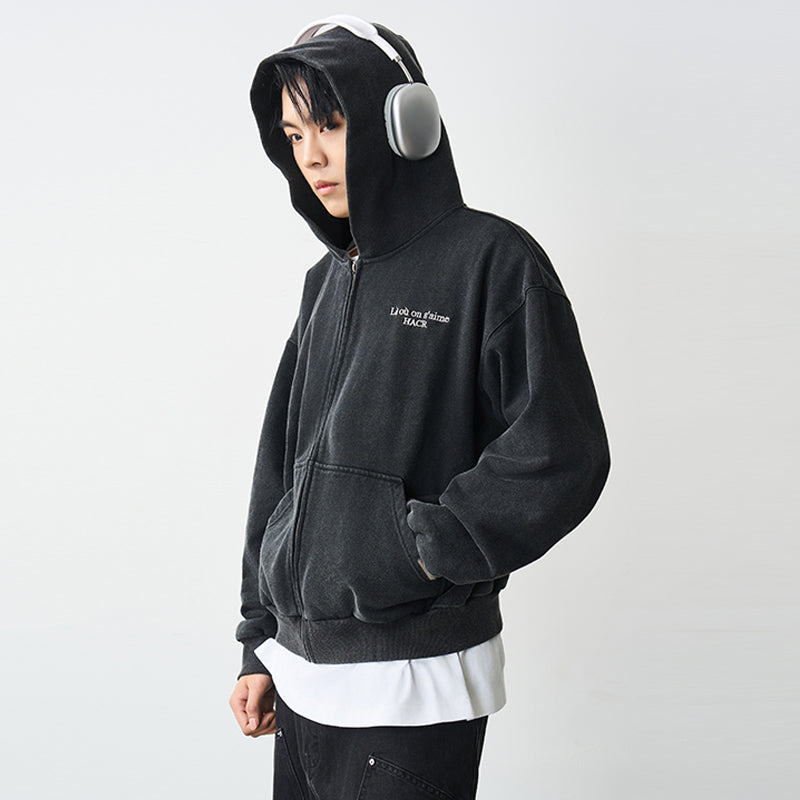 『Copping Zone』Washed Vintage Zip-Up Hoodie Washed Vintage Zip-Up Hoodie – Copping Zone