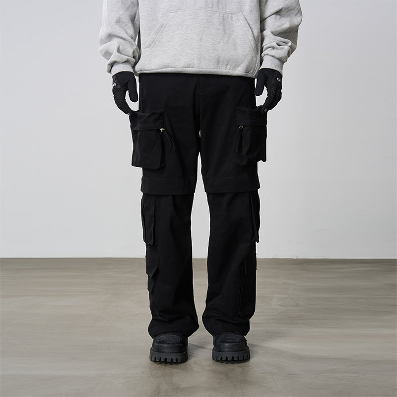 3D Multi Pocket Straight Trousers