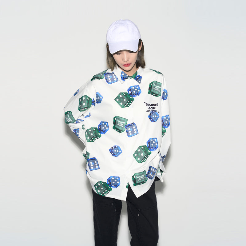 H/C 3D Dice Full Print L/S Shirt